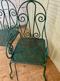 Antique French Garden Chairs, Pair - LOVINGLY MADE FURNITURE, SUSSEX - Antique & Vintage Furniture - seat detail