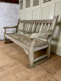 Vintage Garden Teak Bench - LOVINGLY MADE FURNITURE, SUSSEX - Antique & Vintage Furniture - side view