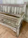 Vintage Garden Teak Bench - LOVINGLY MADE FURNITURE, SUSSEX - Antique & Vintage Furniture - right arm