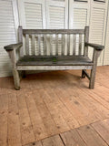 Vintage Teak Garden Bench - LOVINGLY MADE FURNITURE, SUSSEX - Antique & Vintage Furniture - front view