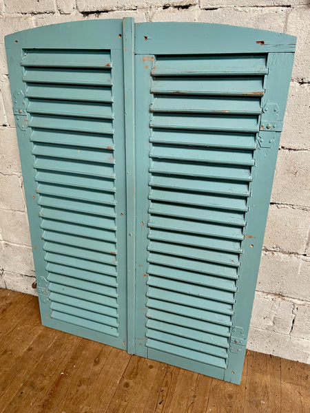 Antique French Shutters, Pair - LOVINGLY MADE FURNITURE, SUSSEX - Antique & Vintage Furniture - front