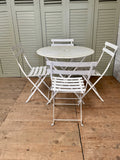 Vintage French Garden Table & 4 Chairs, Folding - LOVINGLY MADE FURNITURE, SUSSEX - Antique & Vintage Furniture - full set