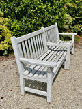 Vintage "Lister" Garden Bench, Painted - LOVINGLY MADE FURNITURE, SUSSEX - Antique & Vintage Furniture - top on view